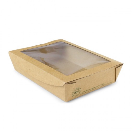 1,1 literes, ablakos, salátás doboz - Salátás dobozok - Doremi csomagolóanyag webáruház