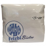 Frizbi Bistro szalvéta,1 rétegű fehér 16x16 cm-es (600db/csomag)