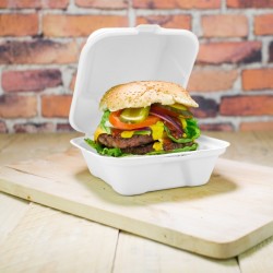 15 cm-es, erősített falú, cukornád burgeres doboz ( 1 csomag / 50 db)