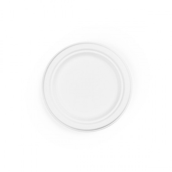17 cm-es, cukornád lapostányér - csökkentett alapanyag tartalmú tányérok - Doremi csomagolóanyag webáruház