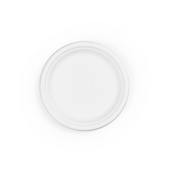 18 cm-es, kerek cukornád tányér - kerek cukornád tányérok - Doremi csomagolóanyag webáruház