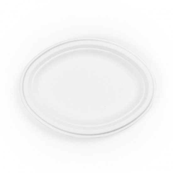25 cm-es, ovális cukornád tányér - kerek cukornád tányérok - Doremi csomagolóanyag webáruház