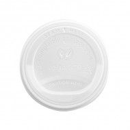 CPLA anyagú fehér cappuccinos pohártető  (1 csomag / 100 db)