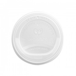 CPLA anyagú fehér cappuccinos pohártető  (1 csomag / 50 db)