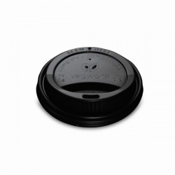 CPLA anyagú fekete cappuccinos pohártető  (1 csomag / 50 db)