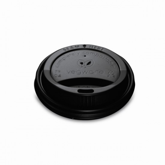CPLA anyagú fekete cappuccinos pohártető - Fekete pohártetők - Doremi csomagolóanyag webáruház