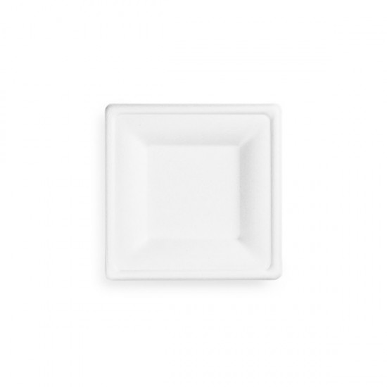 15 cm-es, négyzet alakú cukornád tányér - négyszögletű cukornád tányérok - Doremi csomagolóanyag webáruház