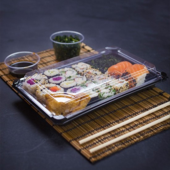 Nagy, fedeles sushi tálca - Sushi tálcák - Doremi csomagolóanyag webáruház