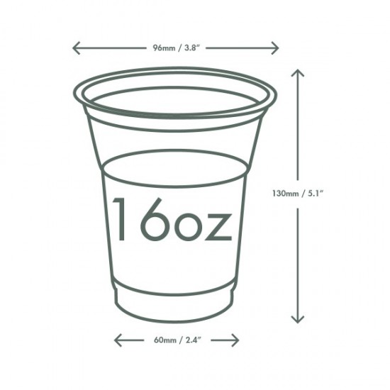 4 dl-es, feliratos PLA pohár,szintjelzéssel - PLA poharak Vegware logóval - Doremi csomagolóanyag webáruház